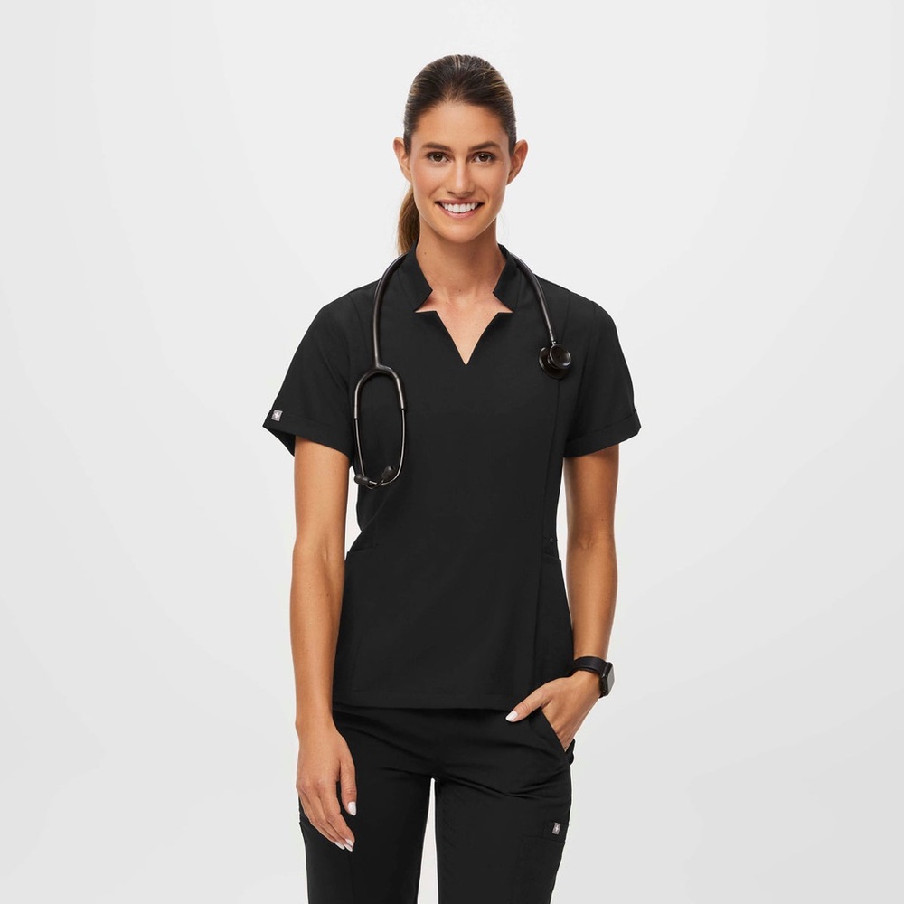 Women’s Inala Slim Scrub Top, black